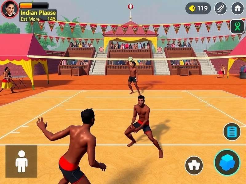 Indian Volley Warriors multiplayer match showing team coordination